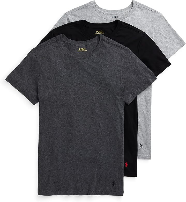 POLO Men's Ralph Lauren Slim Fit Wicking Crew Undershirts 3-Pack | Amazon (US)