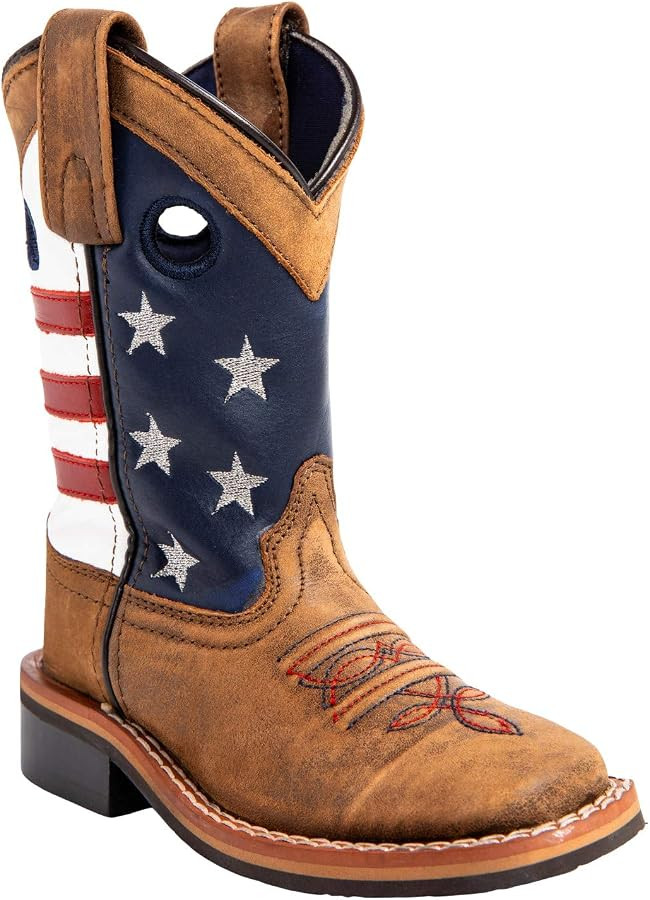 Cody James Boys' ' Usa Flag Western Boot Broad Square Toe - 43880 | Amazon (US)