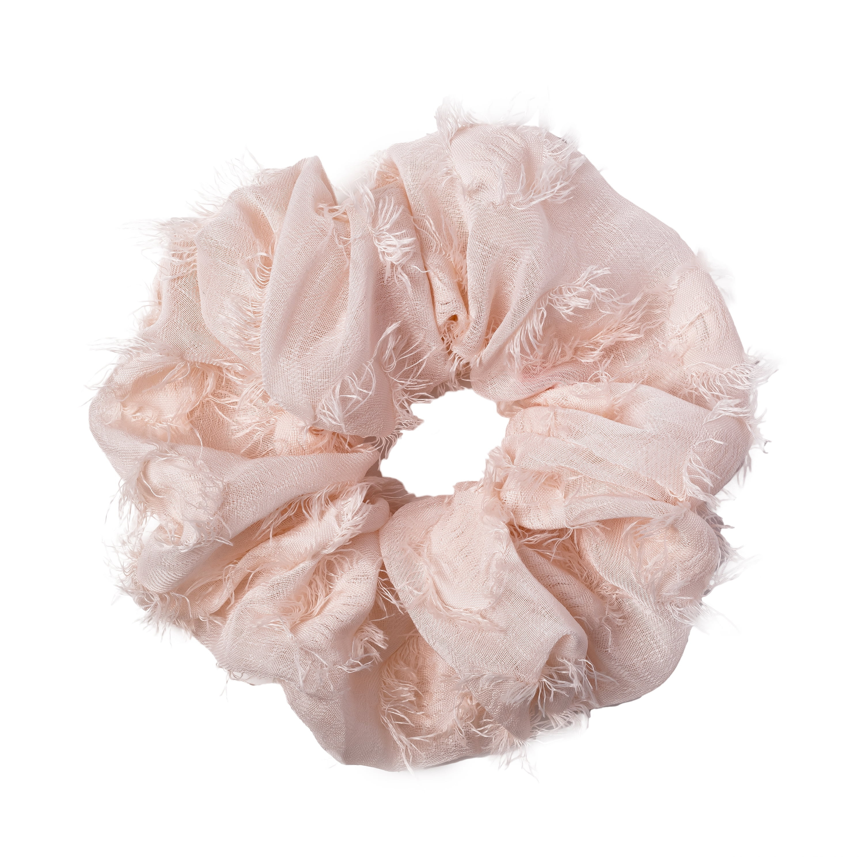 HAIRITAGE BY MINDY Take Me To The Beach Raw Edge Linen Hair Scrunchie & Ponytail Holder, Pink | Walmart (US)