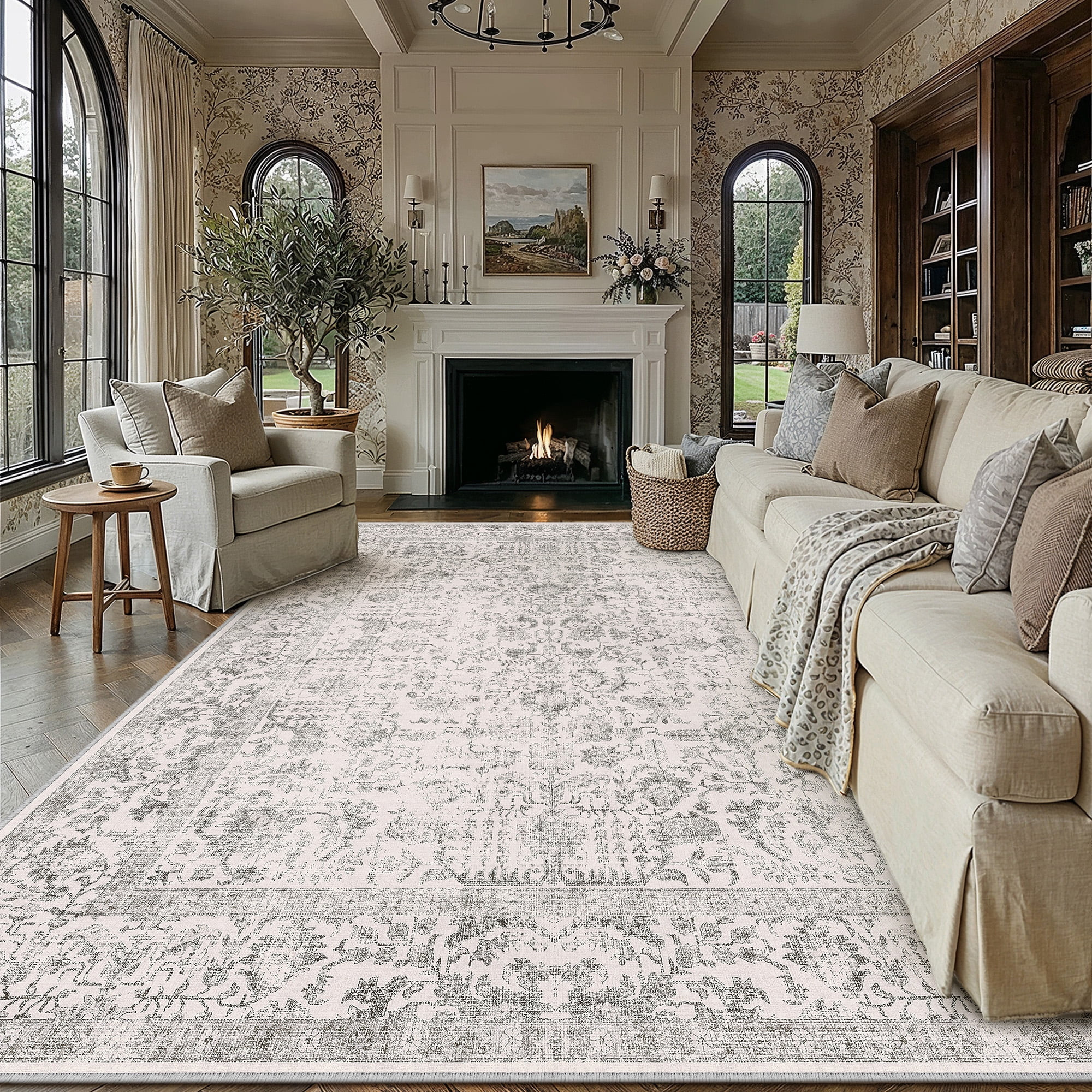 BERTHMEER 9'x12' Large Vintage Area Rugs Oriental Rugs Washable Carpets for Living Room Bedroom D... | Walmart (US)