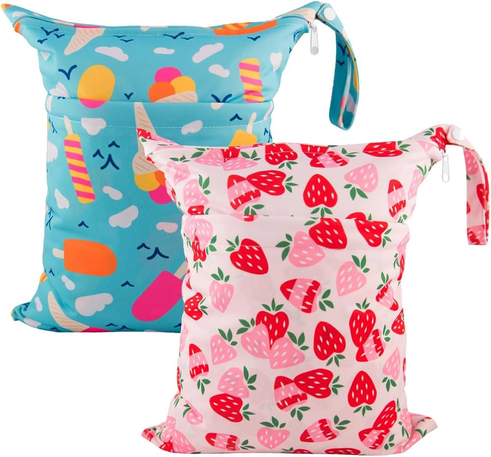 babygoal Wet Dry Bags for Baby Cloth Diapers, Washable Travel Bags, Beach, Pool, Gym Bag for Swim... | Amazon (US)