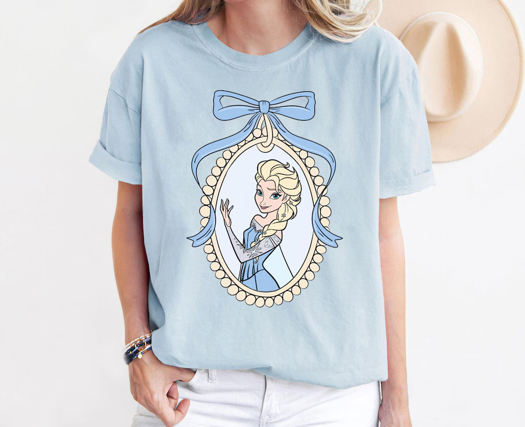 Vintage Disney Elsa Princess Coquette Bow Shirt, Disney Frozen Tshirt, Elsa Princess Tee, Disneyl... | Etsy (US)
