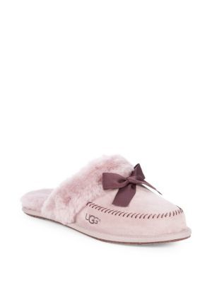 UGG Australia - Halfnir Shearling Trim Bow Slippers | Saks Fifth Avenue OFF 5TH