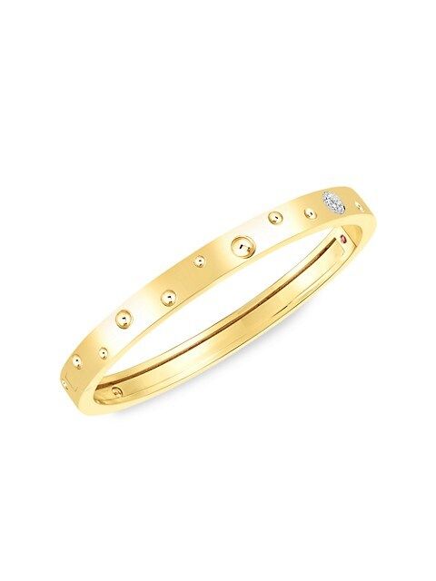 Pois Moi Luna 18K Yellow Gold & Diamond Hinged Bangle Bracelet | Saks Fifth Avenue