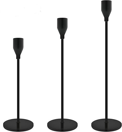Taper Candle Holders Black Table Decorative Candlestick Holder for Wedding Dinning Party Candle H... | Amazon (US)