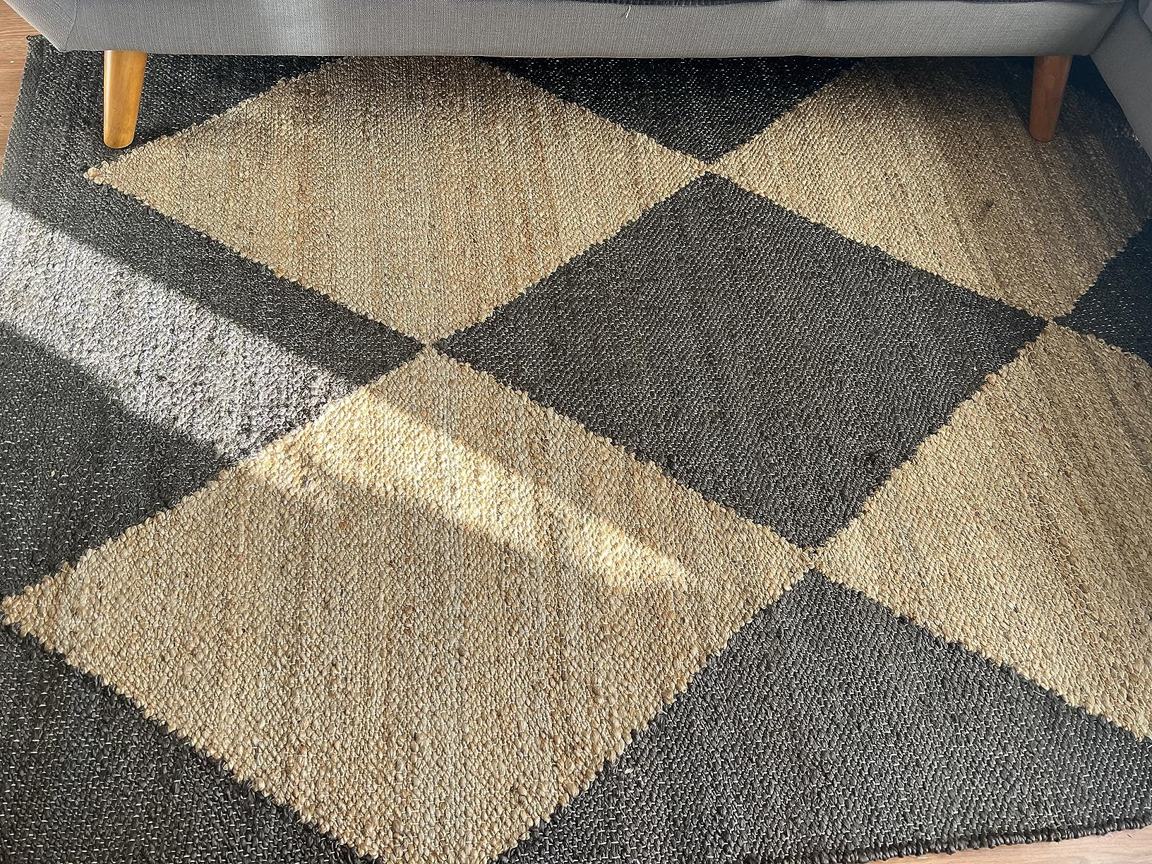 nuLOOM Pandora Diamond Jute Area Rug, 5' x 8', Black | Amazon (US)