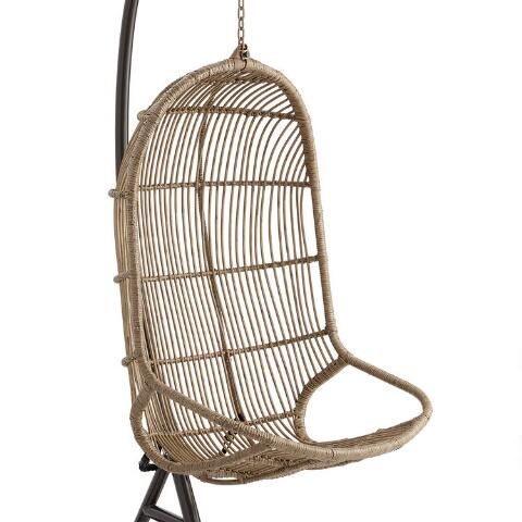 Retro All Weather Wicker Chillasan Outdoor Hanging Chair | World Market