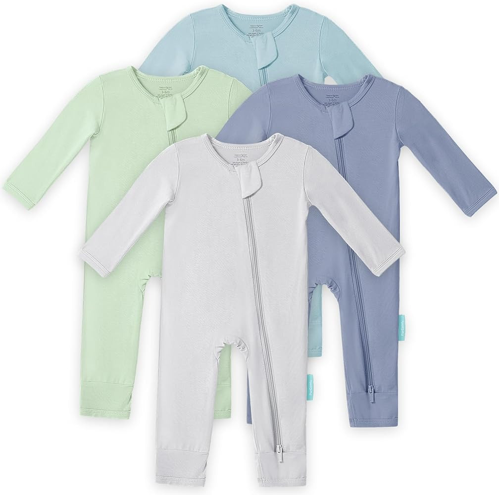 PurComfy Baby Long Sleeve Romper Jumpsuit, Premium Soft Rayon One Piece Pajamas Boy Girl 2-Way Zi... | Amazon (US)