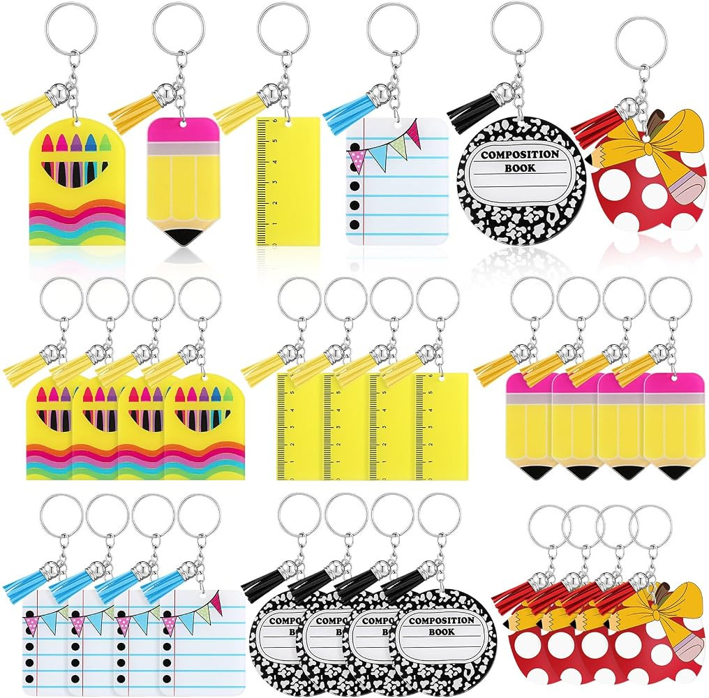 Sureio 30 Pcs Back to School Teacher Appreciation Gift Bulk Mini Notebook Keychain Gifts Bulk Not... | Amazon (US)