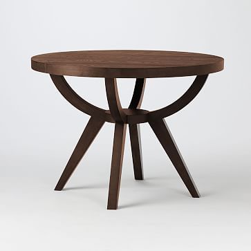 Arc Base Pedestal Dining Table (42") - Dark Walnut | West Elm (US)