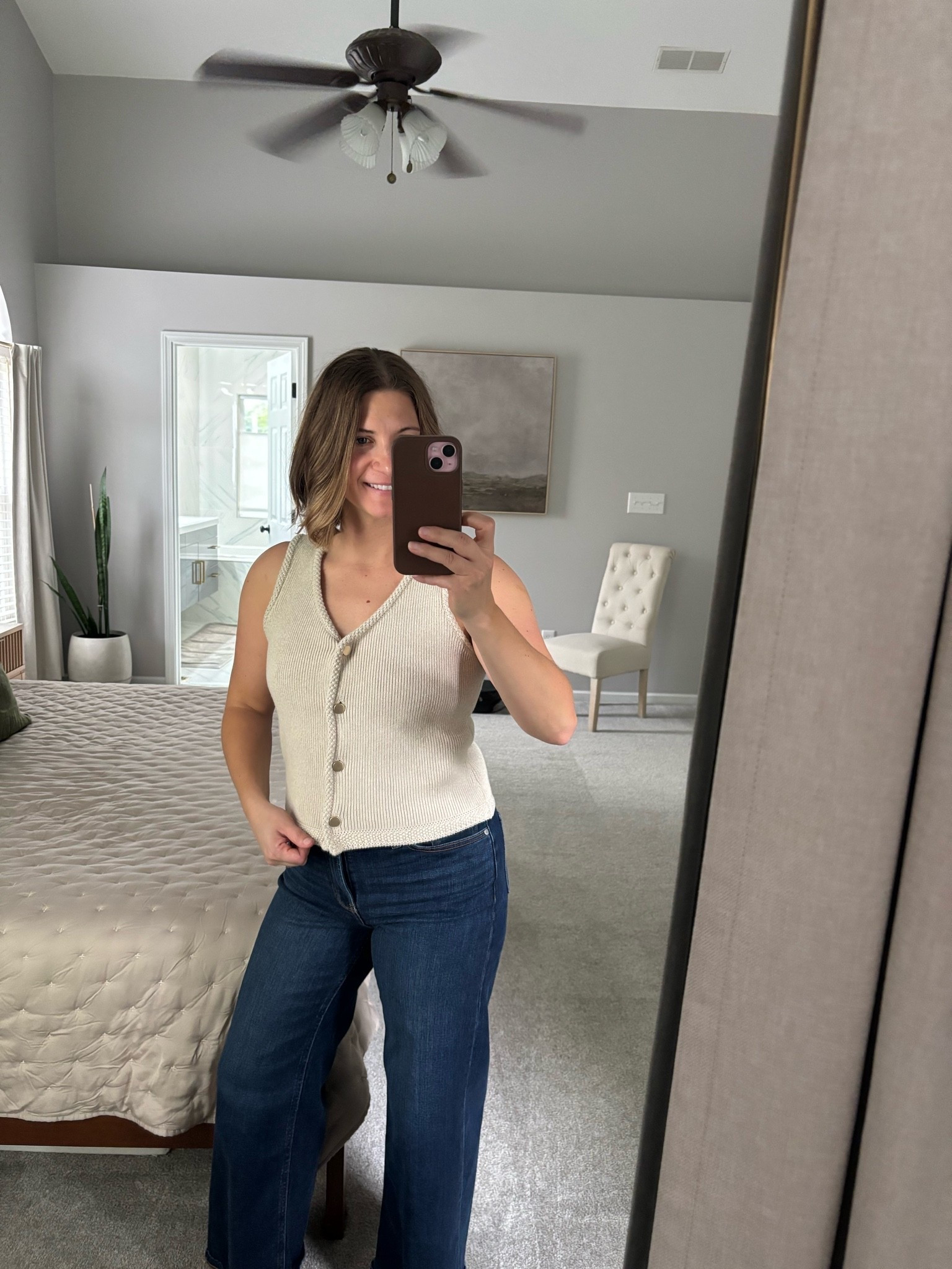 Fall transitional style featuring this gorgeous organic cotton sweater vest and classic denim—proof that low-tox, sustainable dressing doesn't have to break the bank. 

Both pieces are beautifully made with cleaner materials, feel incredible on, and offer that effortless look for cooler weather.

@Quince @onequince

#LTKPetite #LTKmomlife #LTKootd