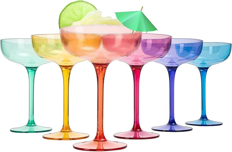 Plastic Acrylic Shatterproof Martini, Margarita, Champagne & Cocktail Unbreakable Glasses, Large ... | Amazon (US)