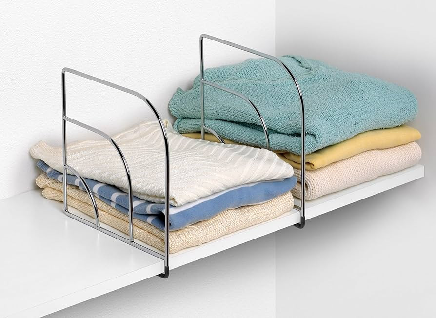 Spectrum Diversified Large Set of 2 Linen Wardrobe, Pair of Shelf Dividers, Closet Organizers & S... | Amazon (US)