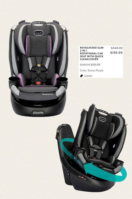Literally selling out!! Last color available! Revolve 360 SLIM (with quick clean cover) is on sale right now with code SLIM24. Baby shower gift | car seat. Evenflo Revole 360 SLIM. 

#LTKBaby #LTKKids #LTKSaleAlert