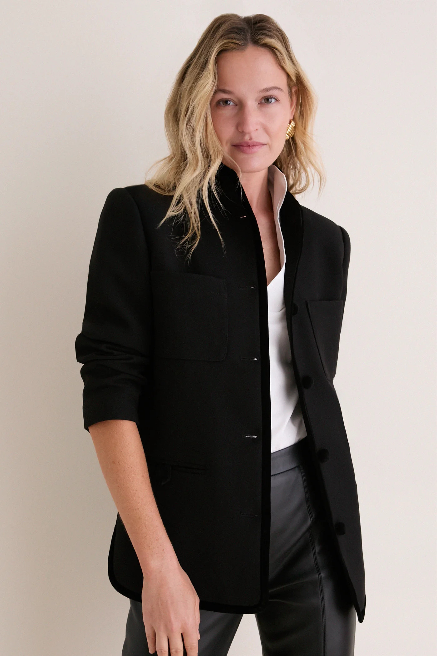 Black Velvet Trim Dalton Jacket | Tuckernuck (US)