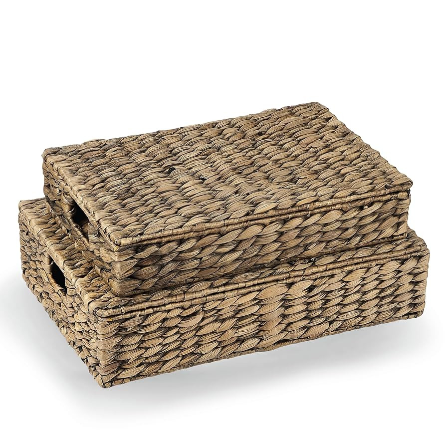 Set of 2 Decorative Storage Boxes With Lids for Home Decor, Shelves | Amazon (US)