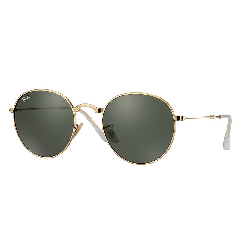 Ray-Ban Round Metal Folding Gold Sunglasses, Green Lenses - Rb3532 | Ray-Ban (US)