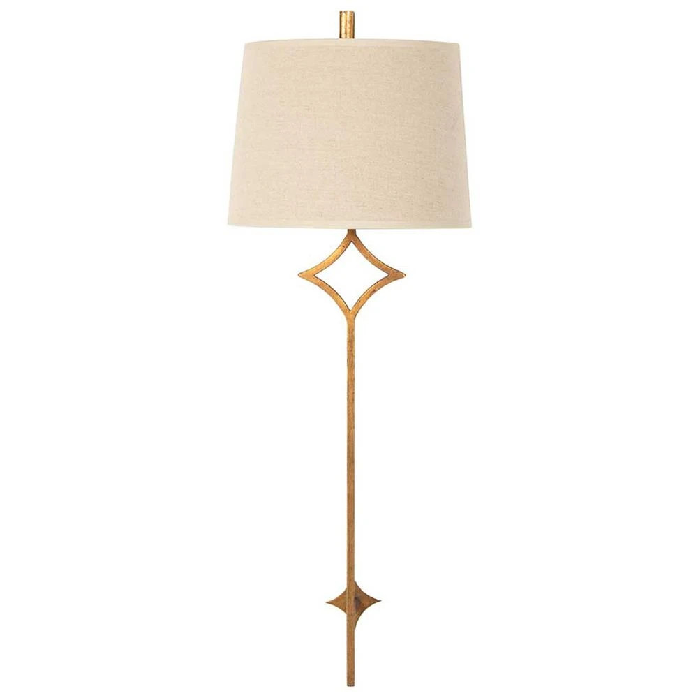 Theresa French Country Antique Gold Iron Wallcherie Sconce | Kathy Kuo Home