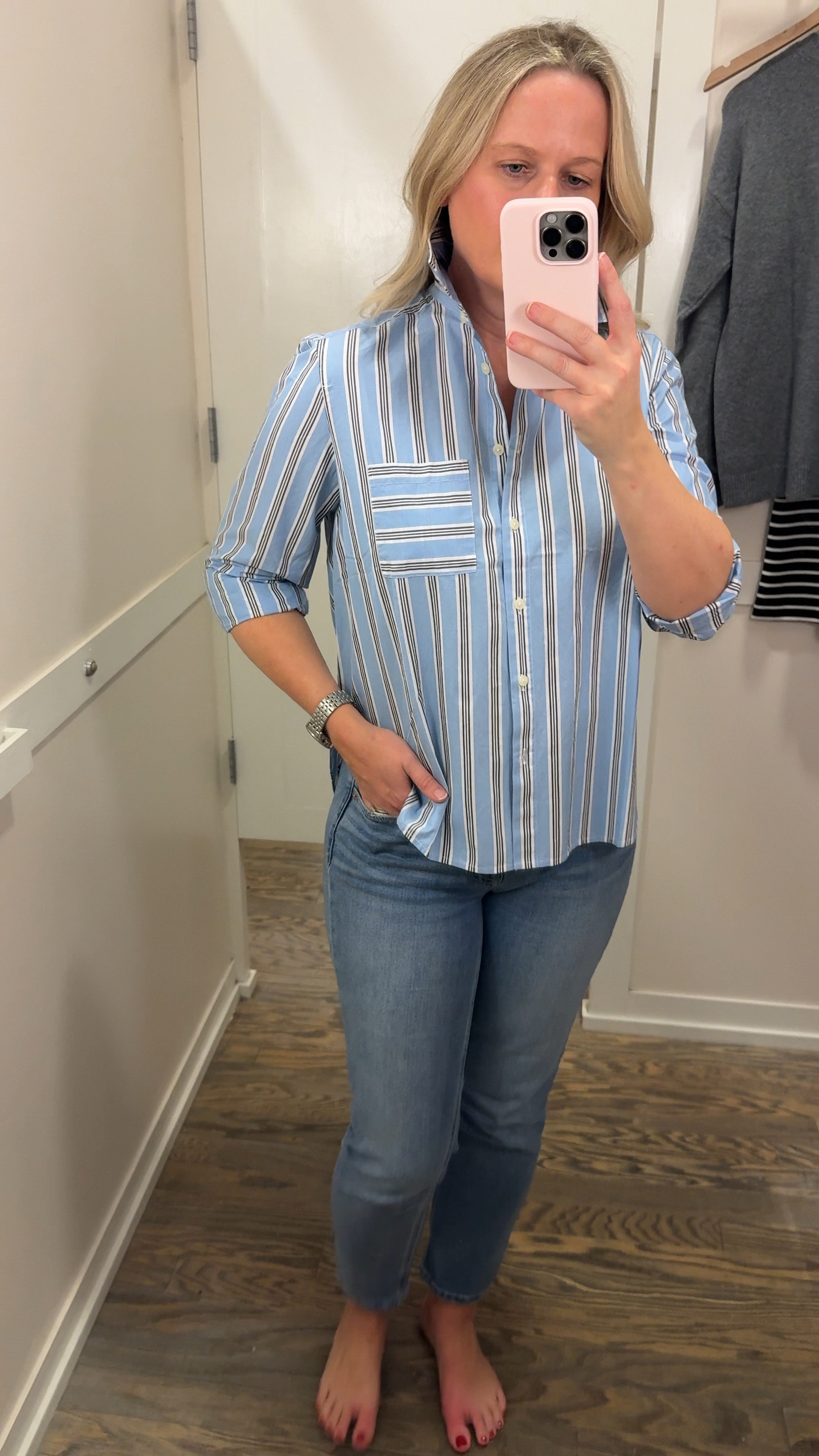 A good button down for work to weekend! I could also see wearing a sweater over this note and wearing it alone later into spring! 

Button up shirt, button down shirt, striped button down, LOFT, winter fashion, wither outfits, workwear, work outfits, work wear, workwear, casual Friday, weekend Otis

#LTKFindsUnder50 #LTKSaleAlert #LTKWatchNow