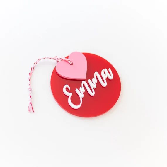 Heart Tag Custom Acrylic Heart Gift Tag Valentine's | Etsy | Etsy (US)