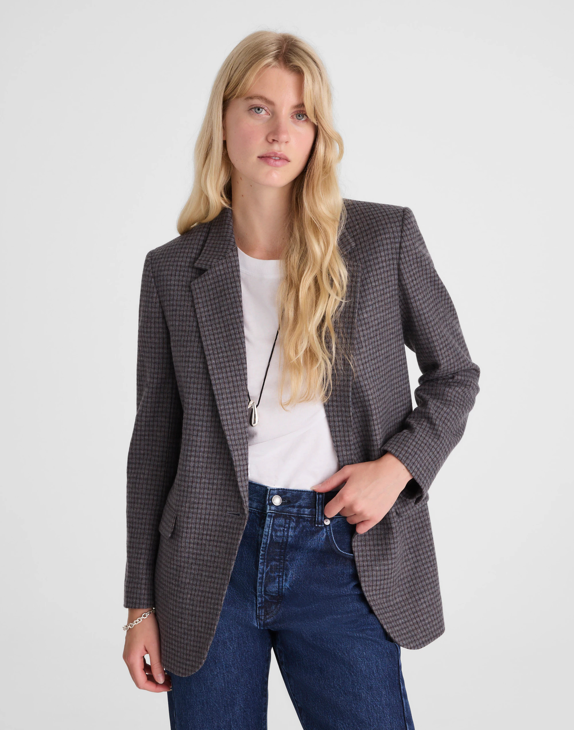 The Mercer Relaxed Blazer in Check | Madewell