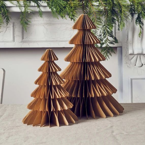 Christmas Tree Glitter Edge Honeycombs 2 Pack - Etsy | Etsy (US)
