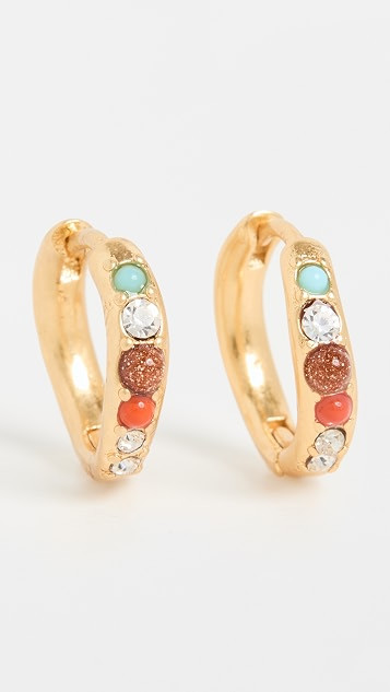 Pavé Wave Huggie Hoop Earrings | Shopbop