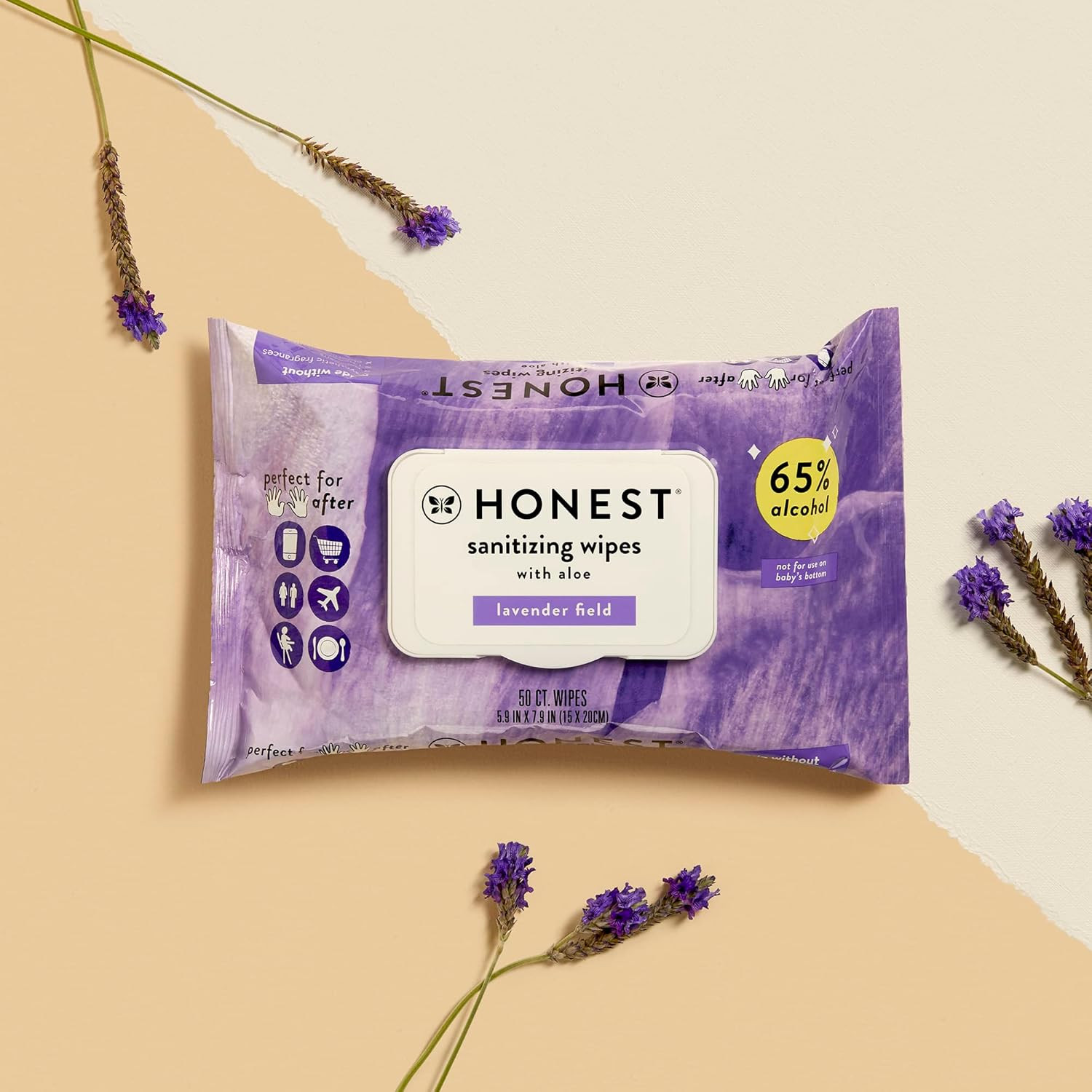 The Honest Company Sanitizing Alcohol Wipes | Kills 99% of Germs, Made With Aloe | Lavender, 150 ... | Amazon (US)