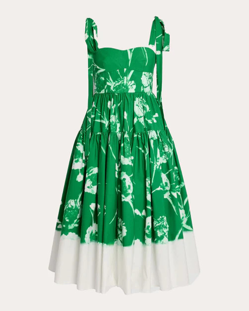 Floral Cotton Poplin Fit & Flare Midi Dress | Olivela