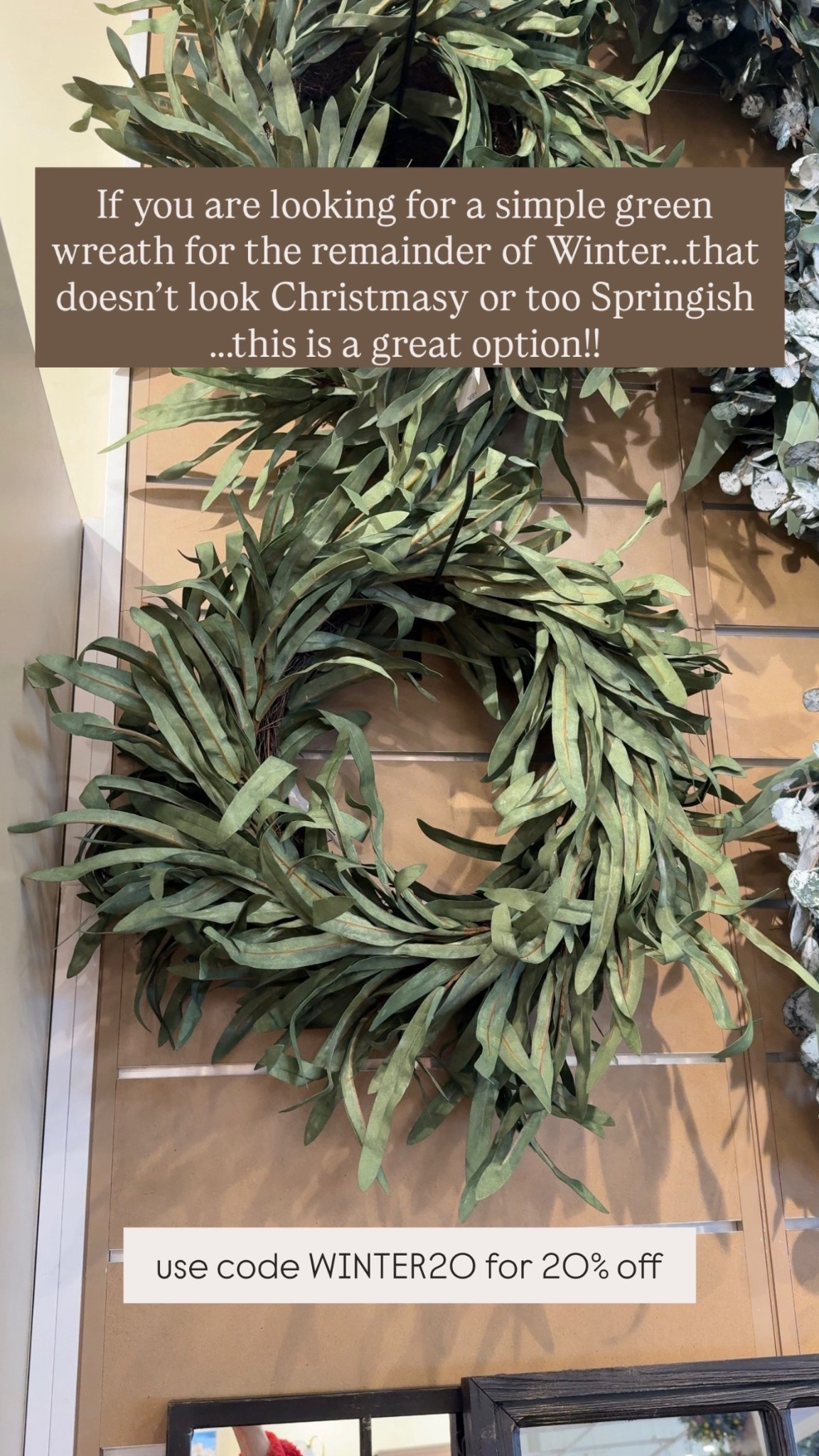 Kirklands find | winter wreath | simple green wreath | sale | affordable home decor | budget friendly home decor | spring wreath 

#LTKSaleAlert #LTKHome