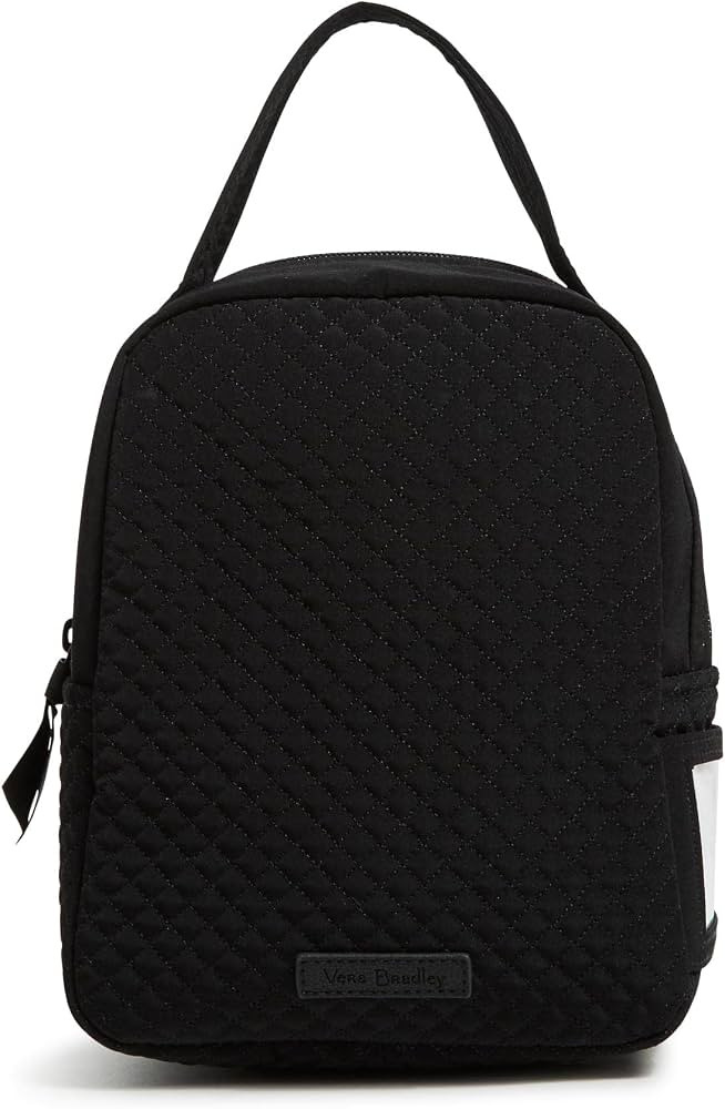 Vera Bradley Women's Microfiber Lunch Bunch Lunch Bag, True Black, One Size | Amazon (US)