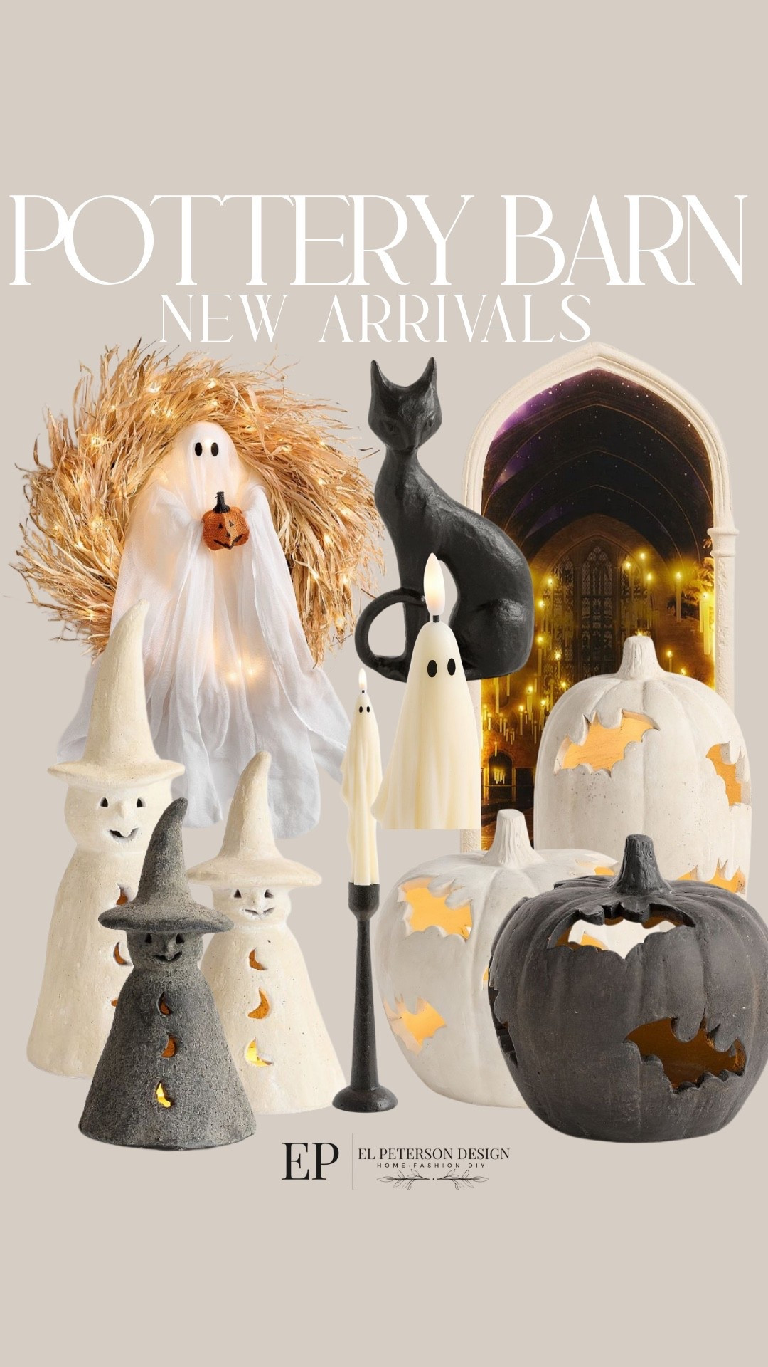 Pottery Barn 
New arrivals
Wreath
Pumpkin
Candles
Harry Potter mirror
Cat figurine
Witches

#LTKHome