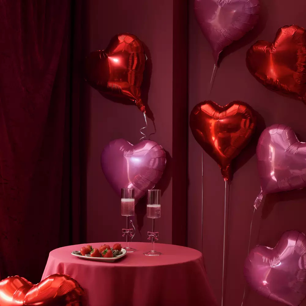 Argos Home Pack of 10 Heart Foil Balloons | argos.co.uk