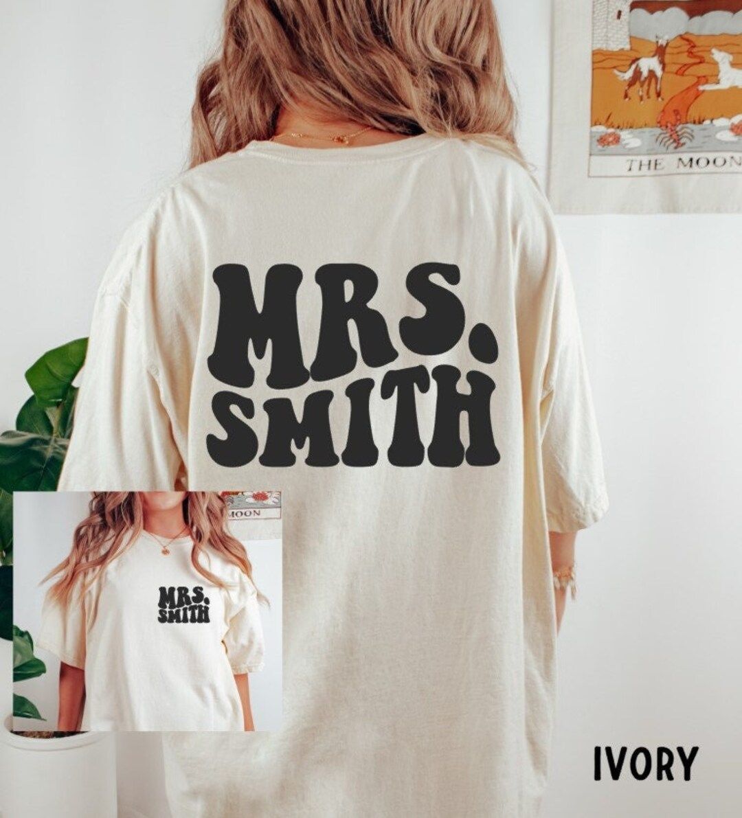Personalized Mrs. Shirt, Comfort Colors T-Shirt, Bride Shirt, Fiancee Shirt, Bachelorette Shirt, ... | Etsy (US)