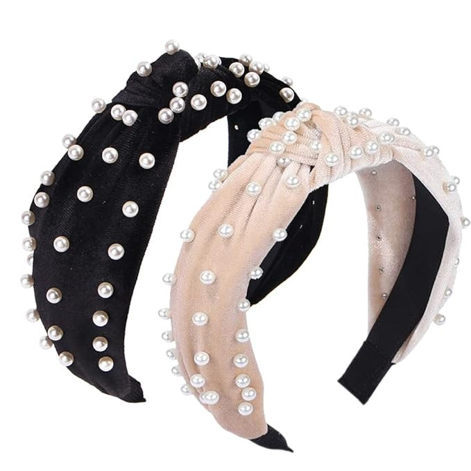 Etercycle 2PCS Headbands for Women, Bow Knotted Wide Headband, Yoga Hair Band Fashion Elastic Hai... | Amazon (US)