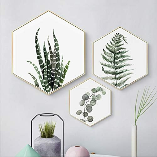 Canvas Wall Art Succulent Wall Decor 3 Pieces Tropical Palm Green Leaves Paintings Simple Wall Pictu | Amazon (US)