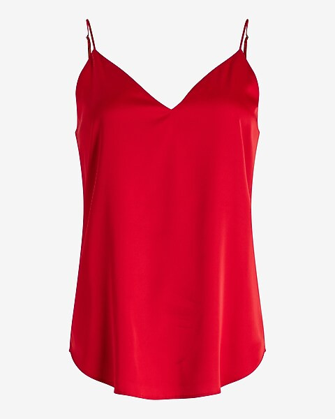 Satin V-Neck Downtown Cami | Express