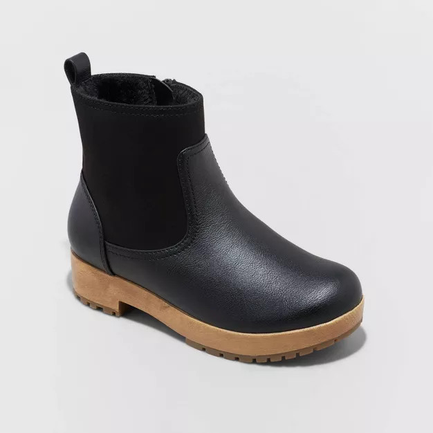 Girls' Tinsley Zipper Booties - Cat & Jack™ Black | Target