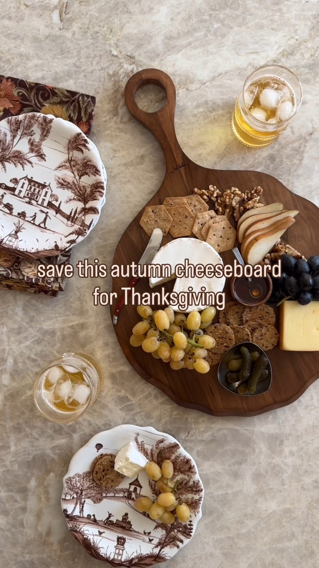 Make this gorgeous autumn cheeseboard! Perfect for Thanksgiving or Friendsgiving or just girl dinner. IYKYK

The scalloped wood board is such an elegant way to level up for holiday entertaining—and I love those appetizer plates. Each one has a different fall harvest scene! #cheeseboard #thanksgiving #hosting #entertaining

#LTKHoliday #LTKHome #LTKSeasonal