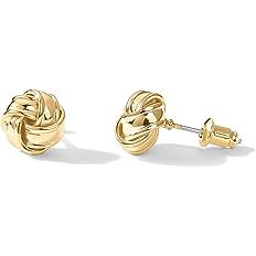 PAVOI 14K Gold Plated Sterling Silver Post Love Knot Stud Earrings | Gold Earrings for Women | Amazon (US)