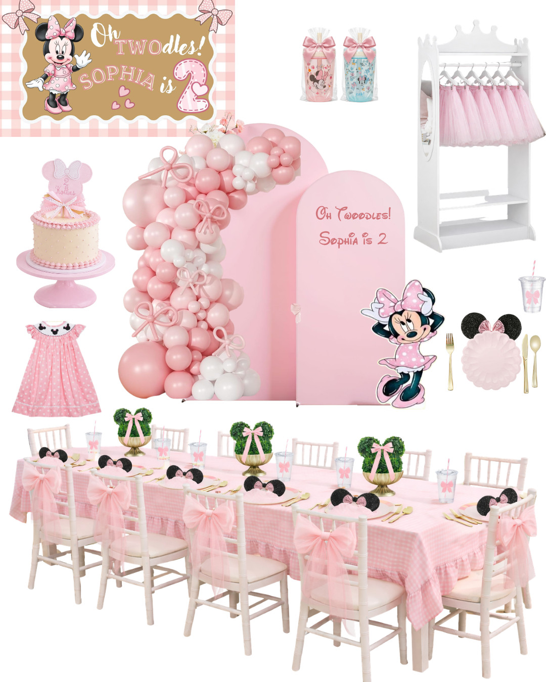 Oh TWOdles 🎀💕

The dreamiest Minnie-inspired birthday setup with soft pink gingham, bows on everything, and the sweetest little details for a magical day 🐭✨

This is the ultimate girly party on an Amazon-friendly budget 💗

Shop the full look below to recreate this for your own little one 🎀

minnie mouse birthday party, oh twodles party, 2nd birthday girl theme, pink bow party theme, toddler birthday ideas girl, minnie mouse decor, pink gingham party, kids party setup, bow aesthetic party, girly birthday theme, toddler party outfit, kids dress up rack, party favors kids birthday, balloon garland pink, first birthday ideas girl, second birthday inspiration, amazon party decor, budget party ideas, kids table setup, pink party aesthetic 

 #LTKmomlife #LTKBaby #LTKKids