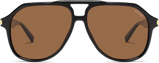 SOJOS Tangle Free Trendy Polarized Aviator Sunglasses for Women Men,X-Large | Sturdy Light Weight... | Amazon (US)
