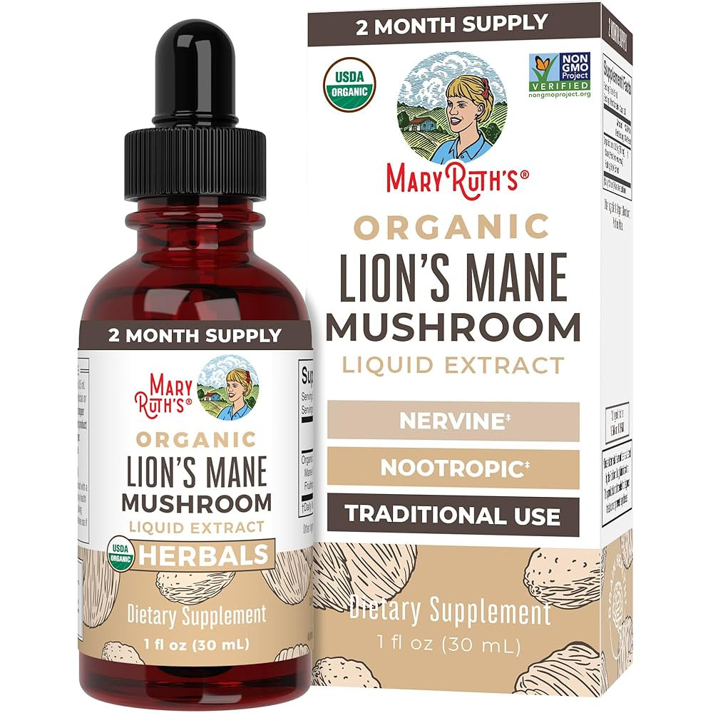 MaryRuth Organics Lions Mane Mushroom Supplement, Upto 2 Month Supply, Nootropic USDA Organic Lio... | Amazon (US)