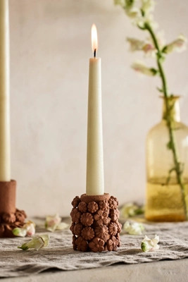 Oaxacan Clay Floral Taper Holder | Anthropologie (US)