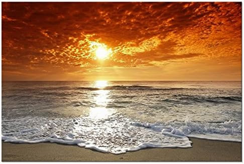Wieco Art The Sea Canvas Prints Wall Art Sunset Ocean Beach Pictures Photo Paintings for Living R... | Amazon (US)