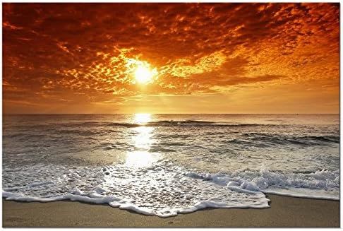 Wieco Art The Sea Canvas Prints Wall Art Sunset Ocean Beach Pictures Photo Paintings for Living R... | Amazon (US)