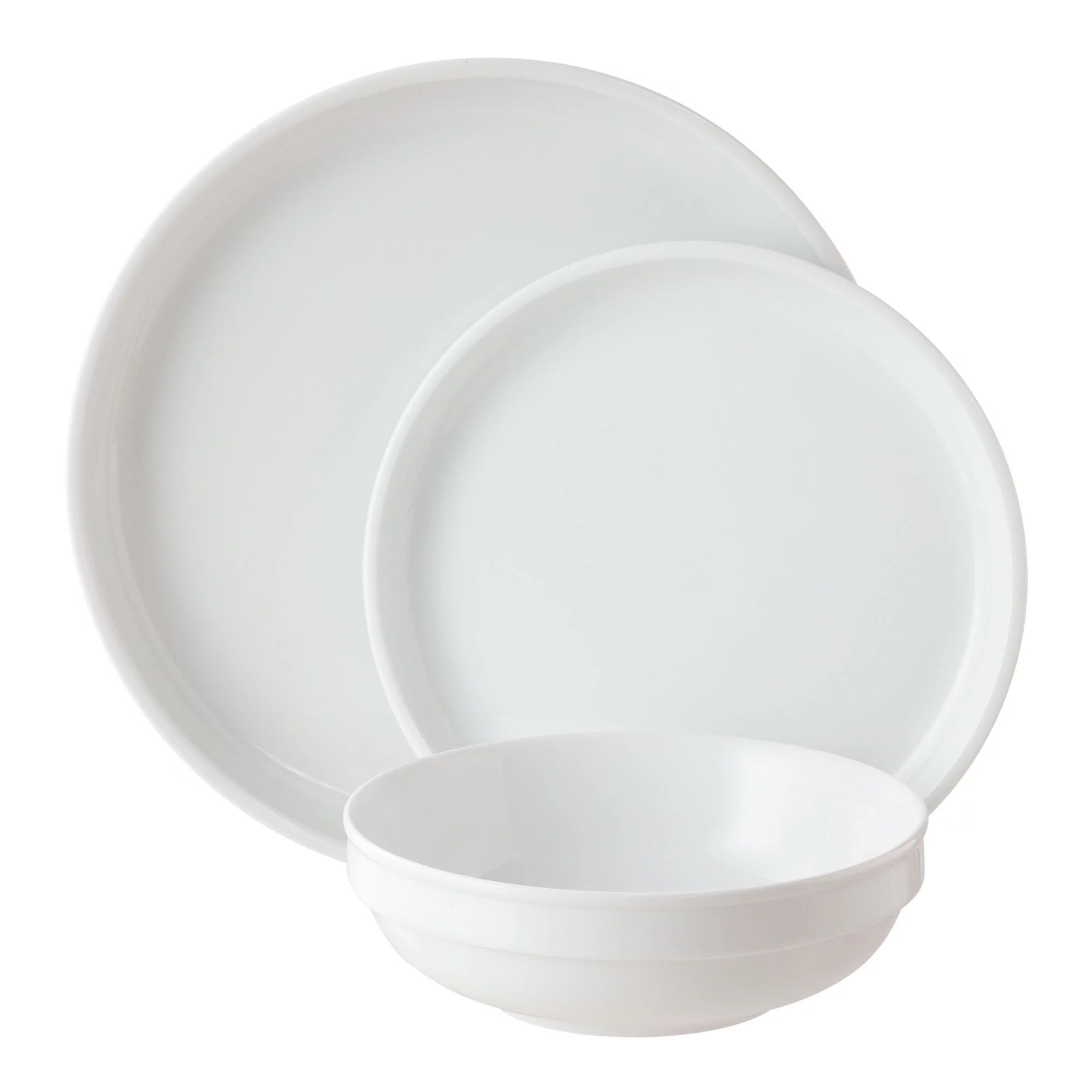 Better Homes & Gardens Stacked Seger White Dinnerware Set, 12-Pieces - Walmart.com | Walmart (US)