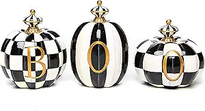MacKenzie-Childs “Boo” Pumpkins, Halloween Home Decor and Fall Decor, Set of 3 | Amazon (US)