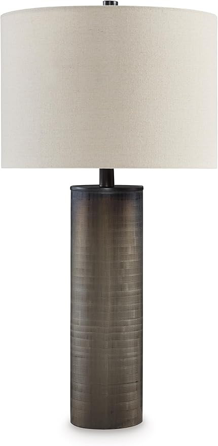 Signature Design by Ashley Dingerly Contemporary 28.25 Inch Glass Table Lamp, Brown & Beige | Amazon (US)