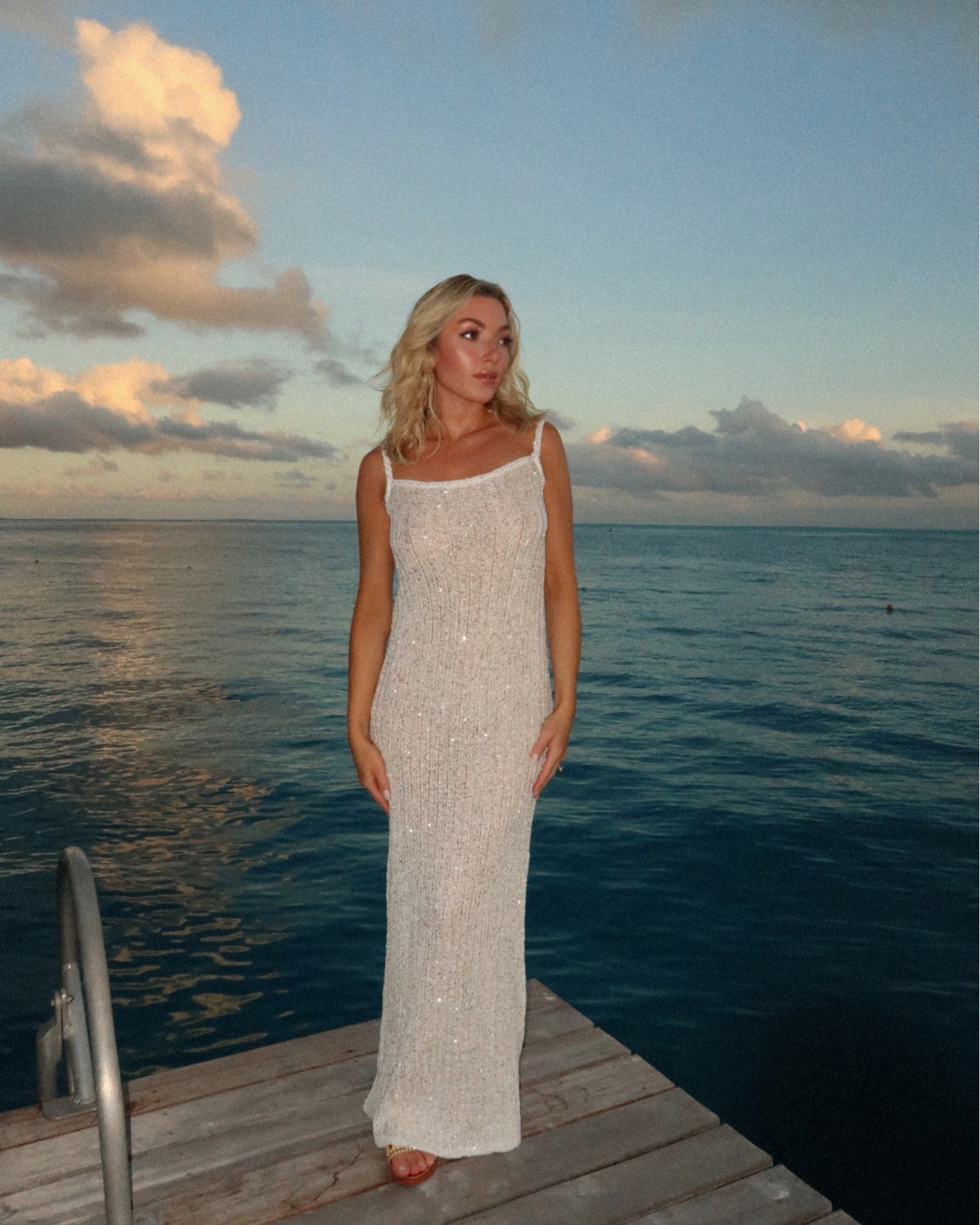 White sparkly maxi dress that I wore on my honeymoon vacation 🤍 it would also be perfect for any bridal or bachelorette event 

#LTKtravel #LTKeurope #LTKwedding